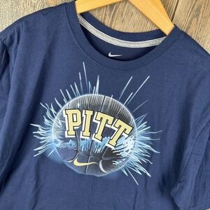 Nike Pittsburgh Pitt Panthers Basketball Graphic T-Shirt Mens XL Blue